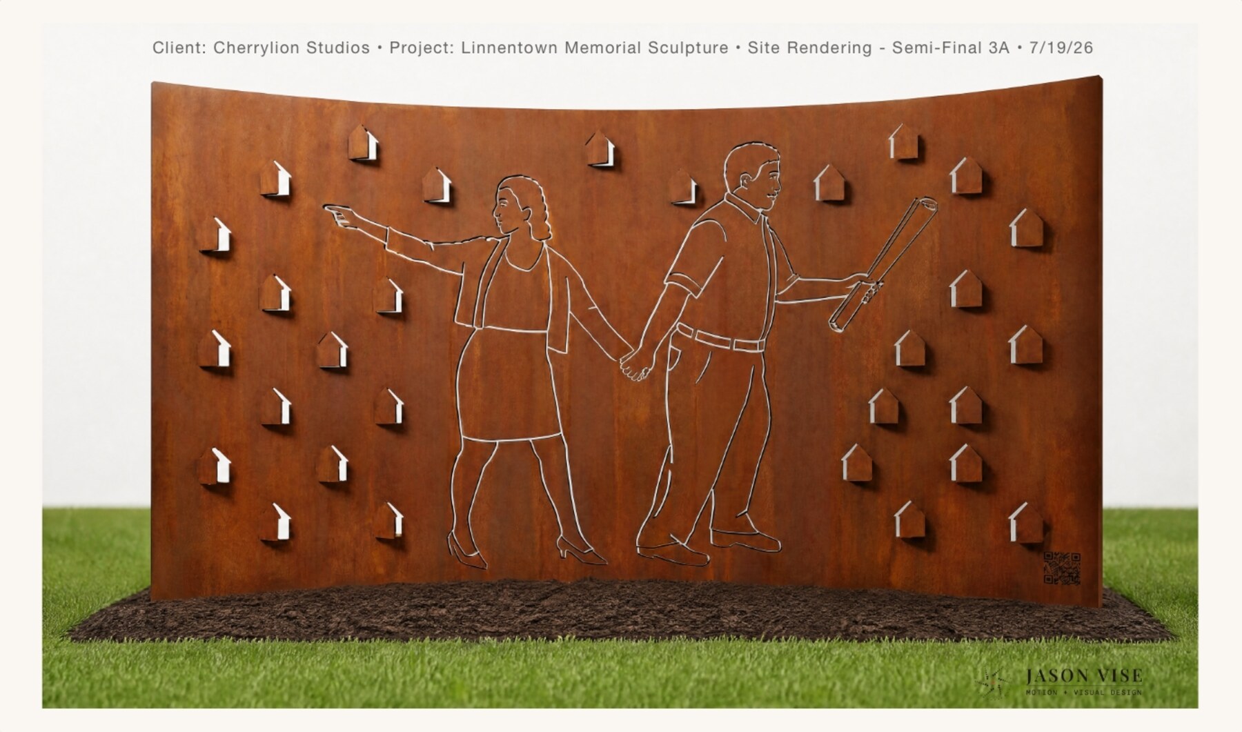 Linnentown Memorial Sculptural Monument — semi-final site rendering 3A